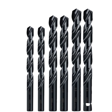 High Speed Steel Coated Black Straight Shank Drill Bits 118 Degree Split Point