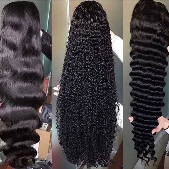 150% Density Virgin Hair Wigs Full Cuticle Aligned Unprocessed 100% Virgin Hair 16-28 Inch Wigs 13*4 Lace Front Loose deep wave