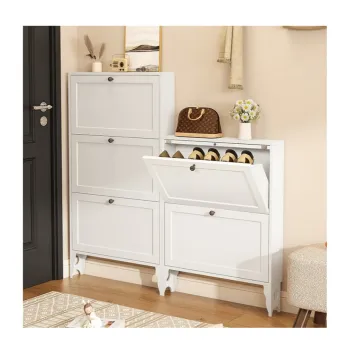 Modern 2-Tier Luxury Iron Shoe Rack: Stylish Entryway Storage Cabinet for Your Home