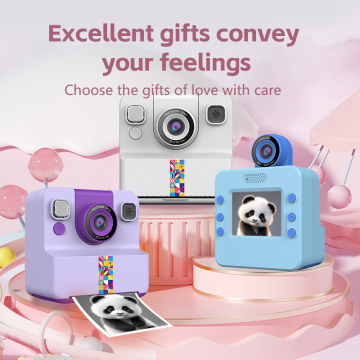 Plast Kids Instant Print Camera 1080P HD Miljövänlig Hållbar 1000mAh batteri för utomhusbruk kommersiella hushållshotell husbilar