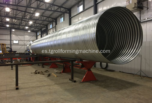 máquina de fabricación de alcantarillas de tubo de metal corrugado