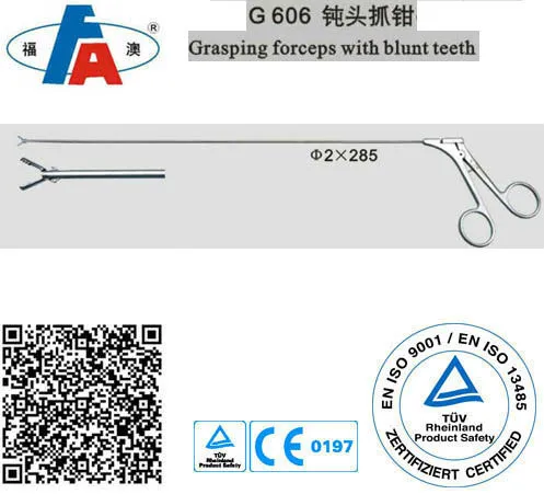 Rigid grasping forcpes with blunt teeth, Gynaecology instruments