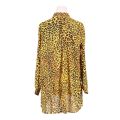 Women Long Sleeves Cowl Neckline Animal Print Blouse