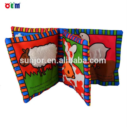 OEM factory colorized baby cloth book for infant educational toys