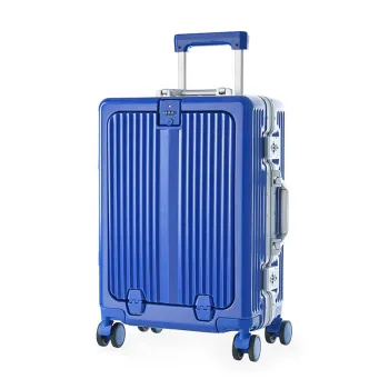 Hot Sale 20 Inch Multi-Functional Aluminum Frame Trolley Case with Cup Holder and USB Charging Port