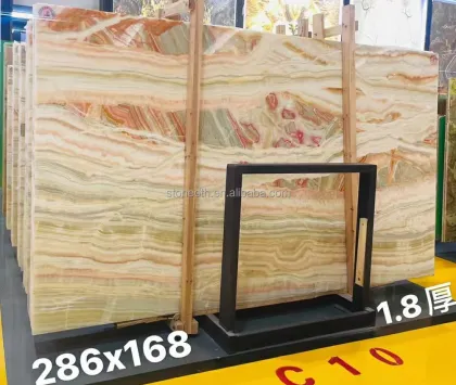 Natural Onyx Stone Marble Wall for Book Match Installation