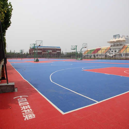 Outdoor modular interlocking basketball court flooring