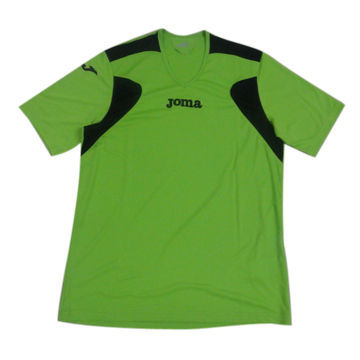 Soccer jersey, interlock 100% polyester 140gsm quick-dry/emb on front/cutting and sewing on shoulder