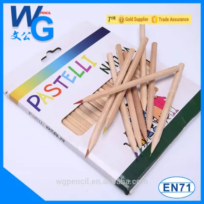 24 colored pencil with nature wood /burlywood colored pencil body