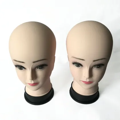 cheap factory female wig display mannequin head bald wig without hair,training head for white women has make up