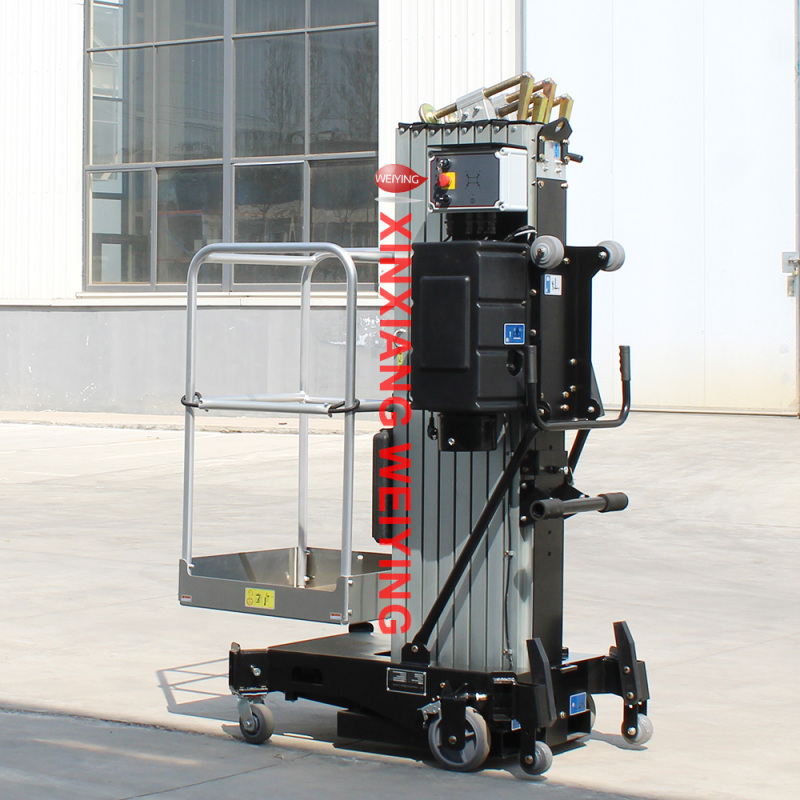 European Standard 8m 150kg AC Power Aluminum Alloy Lift Table Hydraulic Single Mast Electric Lifting Platform