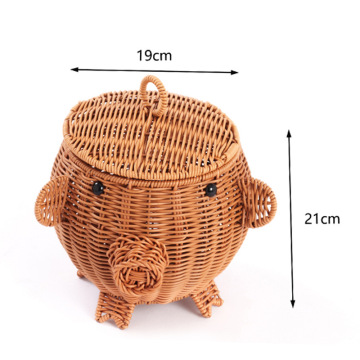 Cestino intrecciato in stile rattan creativo
