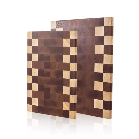 New Large & Thick Ash Wood End Grain Cutting Board with Mosaic Pattern - Shop Now!