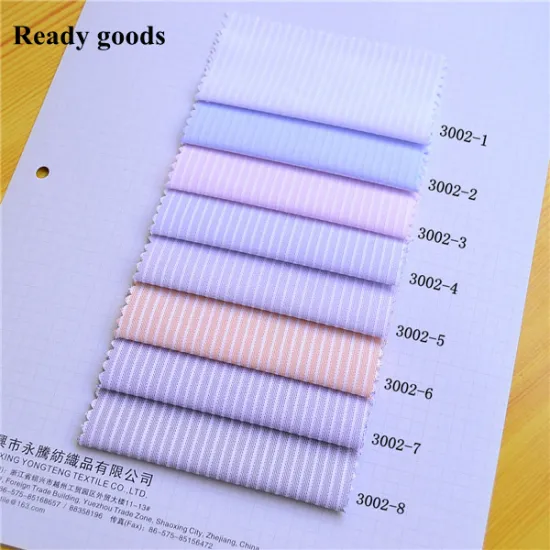 Ready goods, high density stripe cotton polyester yarn dyed fabric for shirt