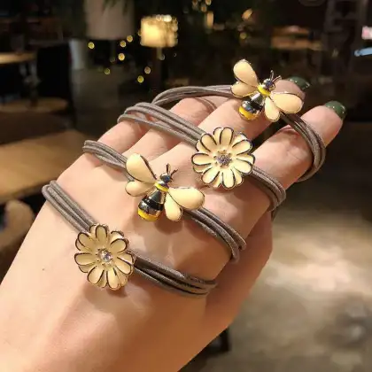 Korean Style Honeybee Daisy Hair Tie for Girls
