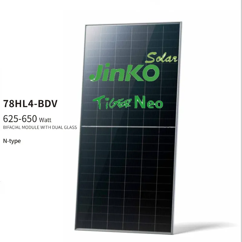 High PV Efficiency 625~650W N-Type Bifacial Solar Panels with TOPCon Technology for Solar Systems