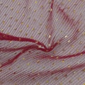 Tessuto in tulle increspato con stampa laminata a pois dorati