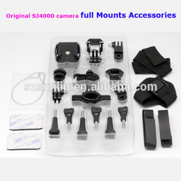 2014 Most Popular SJ4000 Sport Camera Full set Mounts Accessory Bicycle Scooter Helmet Mount Holder Sports DV Fitting for SJ4000