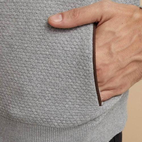 Mens Casual Jacquard Embroidery Zipper Sweatshirt