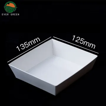 Disposable white/brown kraft paper food packaging tray