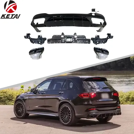 GLC63 Style Auto Bumper Body Parts Rear Diffuser for BENZ X253 AMG 2019