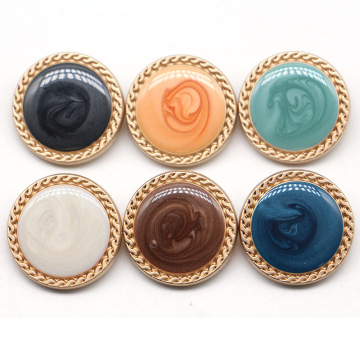 2022 Trendy Retro Round Metal Button with Rhinestones and Pearls - Customizable Coat Decorations