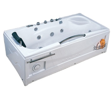 Modern 1-Person Whirlpool Massage Bathtub with Armrests for Indoor Use