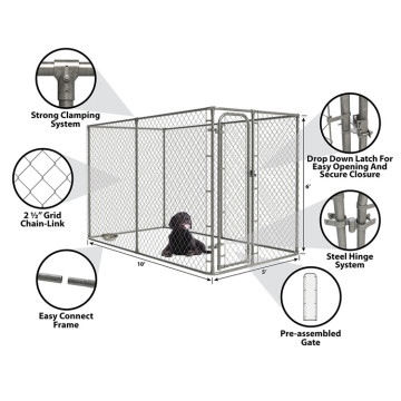 DIY Durable Galvanized Outside Chain Link Dog Kennel