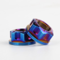 burnt blue color Titanium flange nut motorcycle nuts