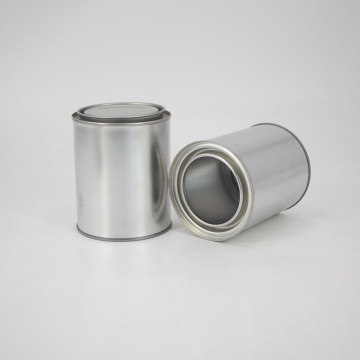 Screw top empty paint round metal tin cans