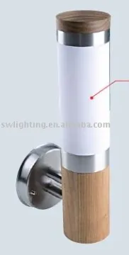 stainless steel wooden lamp