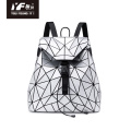 Benutzerdefinierte neue geometrische Diamant -Rucksack -Stoff PU Leather School Packpack Tasche Fashion Casual Rucksacktasche