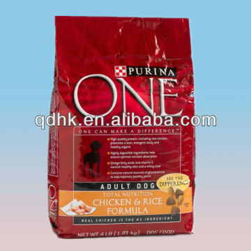 Flexible quad-sealing block plastic packaging bags for adult dogs