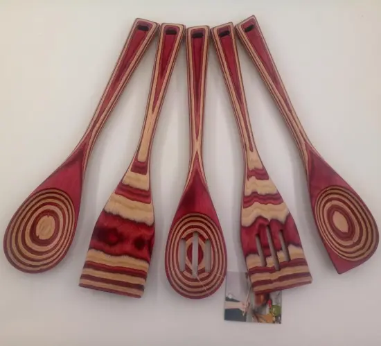 Natural Pakkawood Wooden Spoon and Spatula Set