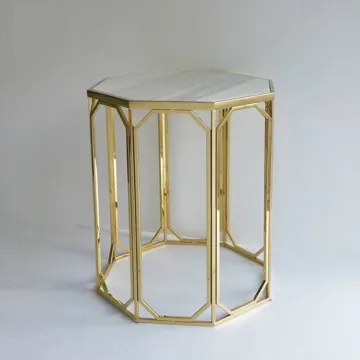 sexangle marble top coffee table small side table