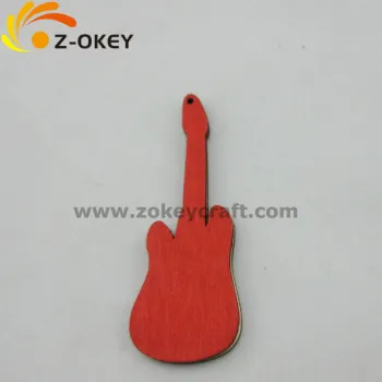 Competitive price Wood silk screen printing fridge magnet with guitar shape