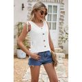 Lace U Neck Sleeveless Knitted Women Tank Tops