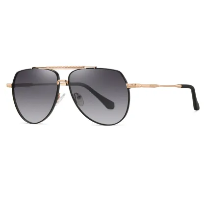 Aviator Double-Bridge Trendy Sunglasses