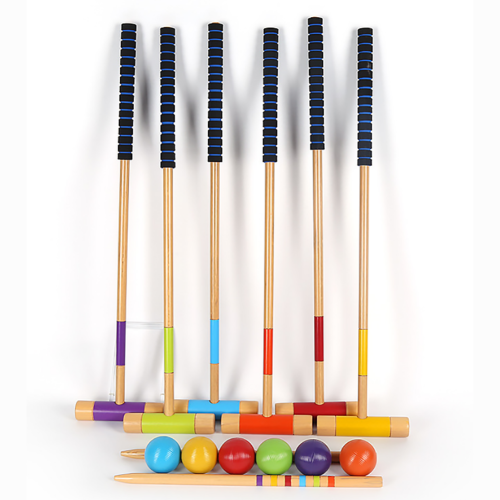 GIBBON Six Player Deluxe Croquet Set with Wooden Mallets