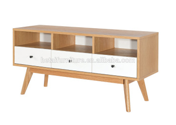 MDF with OAK Veneer TV Unit with Soild Leg