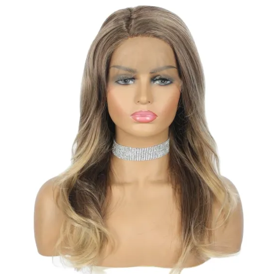 wholesale colored  ombre brown t part front lace freetress crochet colorful bulk Extension syntehtic wig synthetic braiding hair