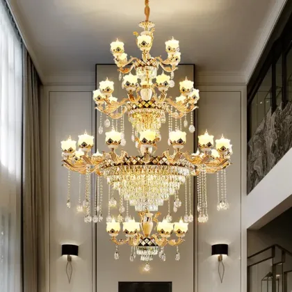 Luxury Jade Crystal Chandelier for Villa Living Room