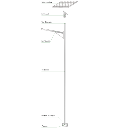 LED Solar Street Light Poles