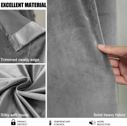 Luxury Soundproof Velvet Sheer Curtains for Living Room