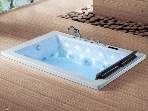 Rectangle Waterfall Freestanding Massage Bath Tub