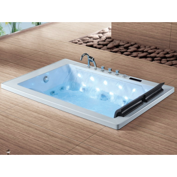 Bañera de masaje independiente con cascada rectangular