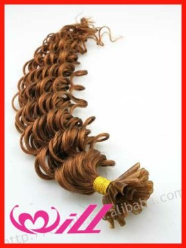 Water Wave 20 Inch Color Brown Original Human Hair U Tip Hair Extension