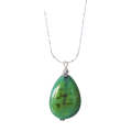 Natural Gemstone Agate Necklace with Silver Chain