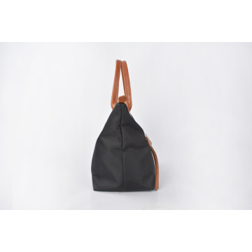 Women's Long Nylon Bag Vintage Handbag Leather Handle
