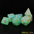 Bescon Moonstone Dice Set Peacock Blue、Bescon Polyhedral RPG Dice Set Moonstone Effect